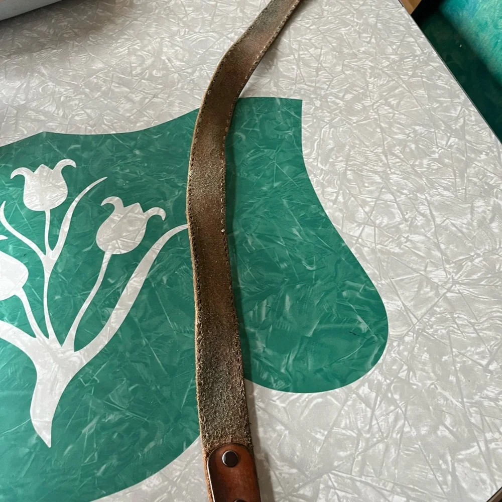 Vintage Well Loved Hand Tooled Leather Belt